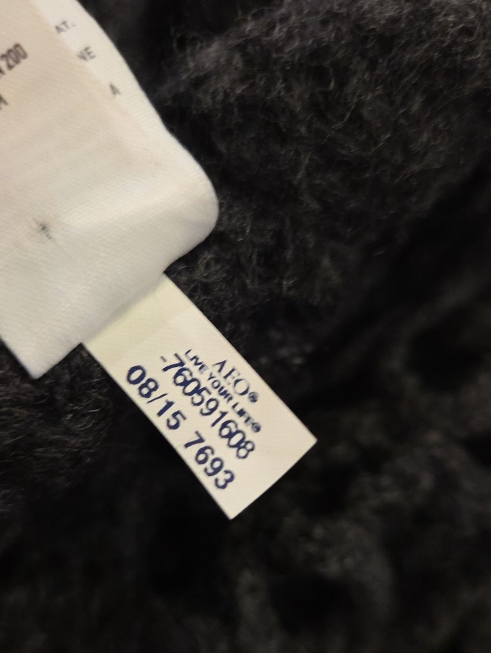 American Eagle Outfitters Charcoal Crochet Fringe Shawl - Picture 5 of 7